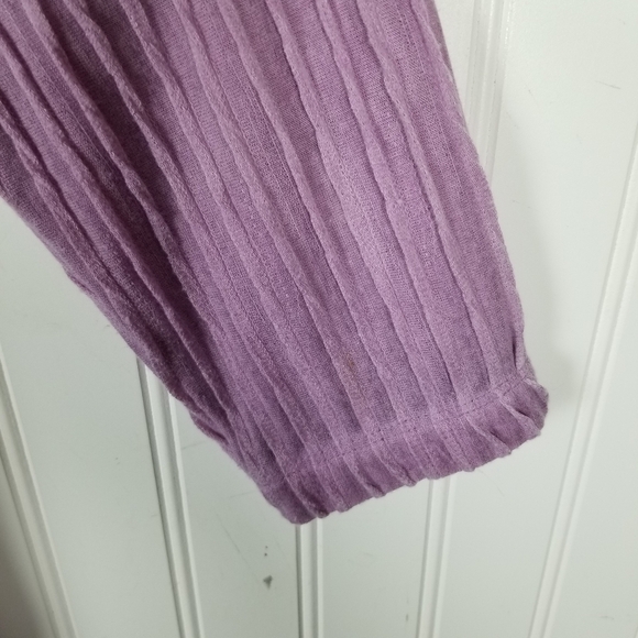 Soft Surroundings Long Sleeve Textured Purple Tunic Top High Low Size Medium - Picture 3 of 11